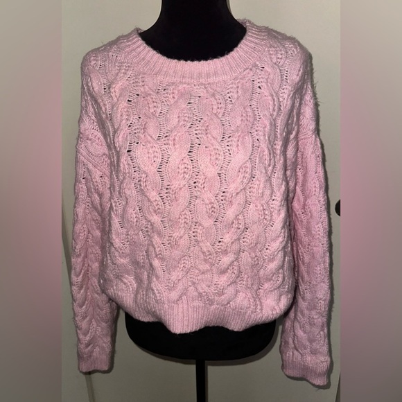 Jessica Simpson Cable Knit Cropped Long Sleeve Sweater - Size XL - Picture 2 of 6